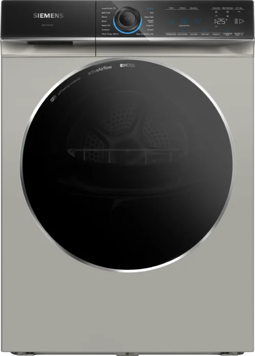Siemens studioLine - WR47B2CSGB iQ700 Heat pump tumble dryer 9 kg Silver inox