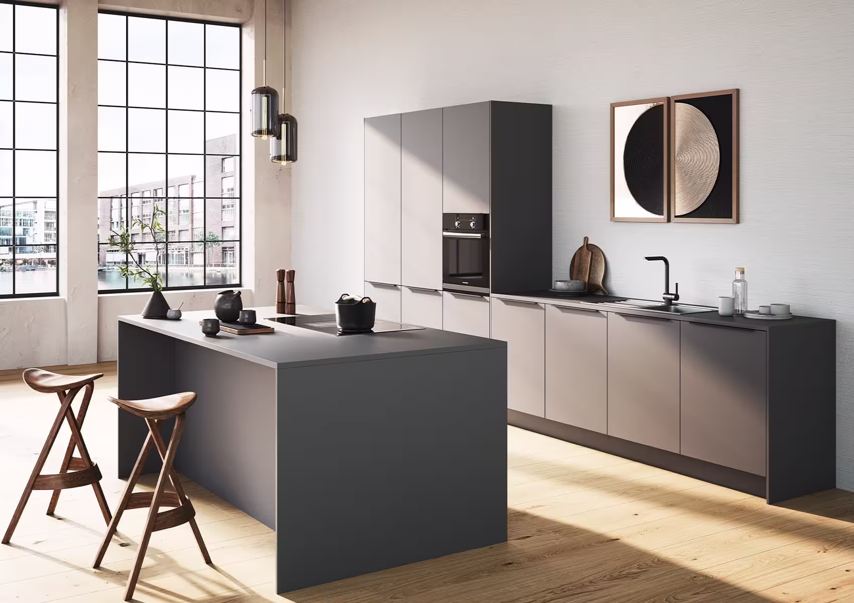 Kitchen Craft Design – Soft Graphite Hacker German Kitchen